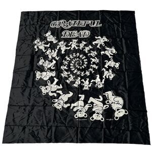 Vintage Grateful Dead Fabric Wall Hanging Banner 90s Poster Tapestry 40 x 45 In